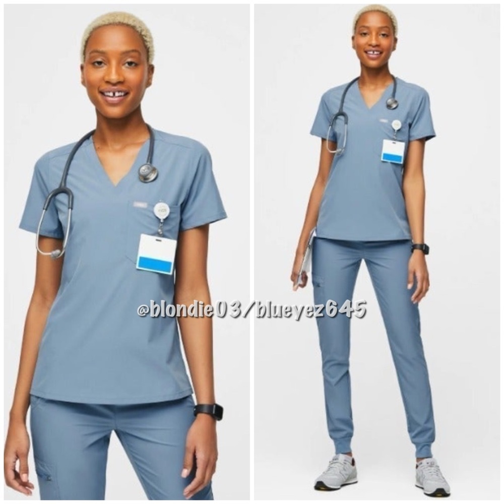 Figs Cool blue Catarina fionlite limited edition scrub top XS NWT PO2473